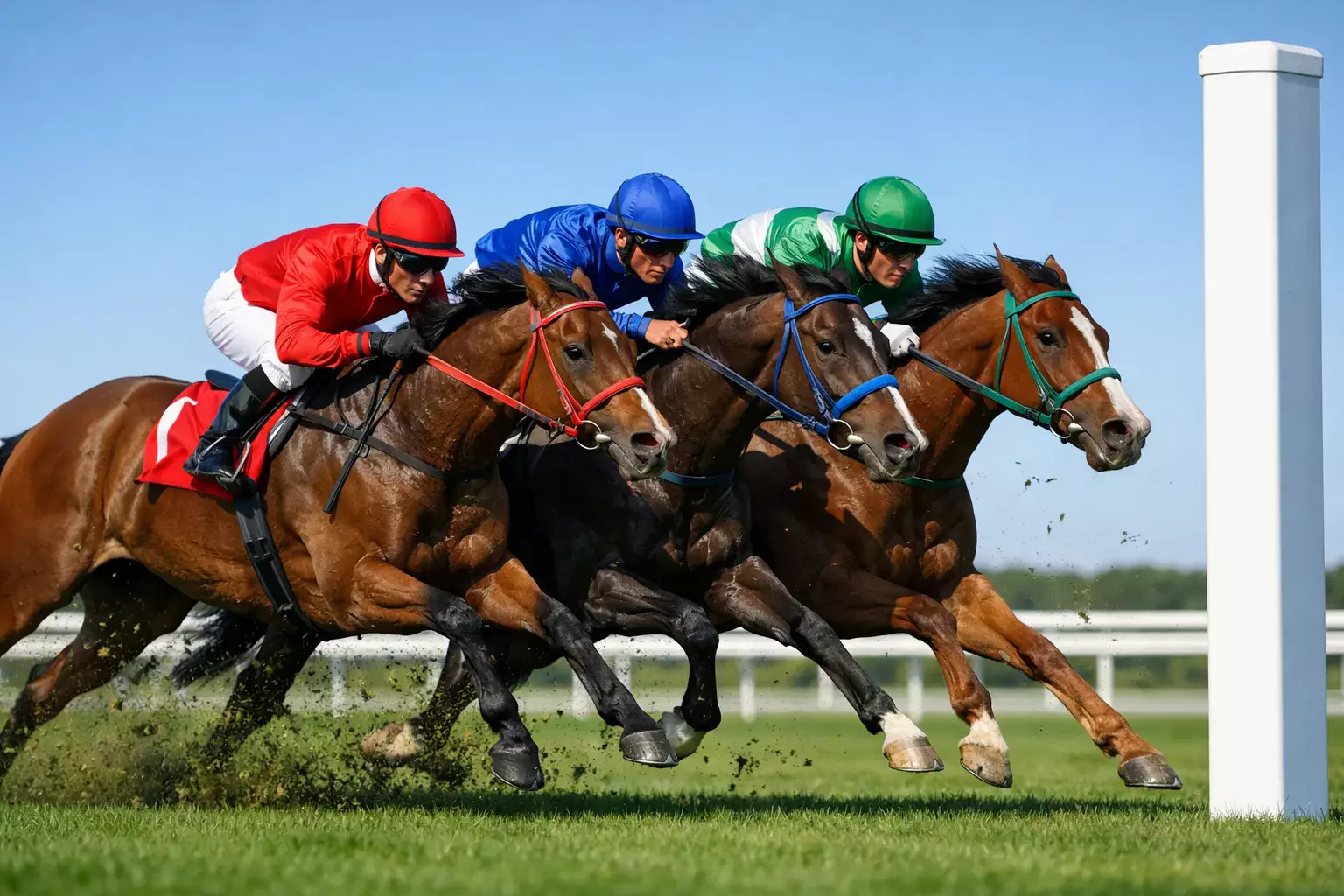 Overzichtsbord met meerdere paardenraces op een koersdag