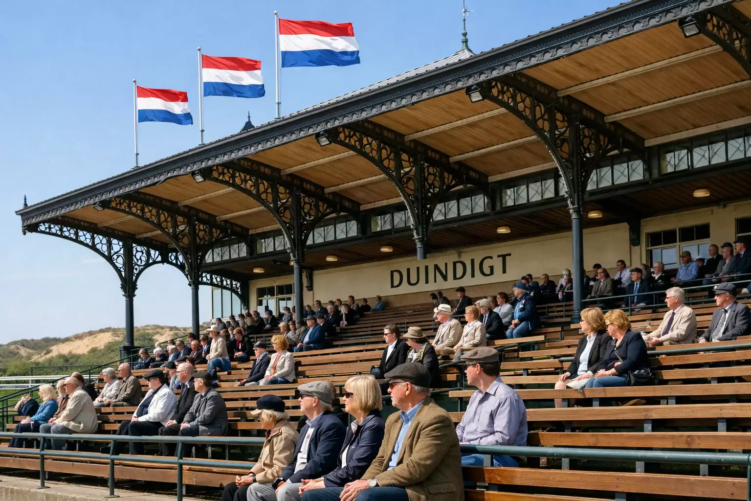 Historische tribune van renbaan Duindigt in Wassenaar