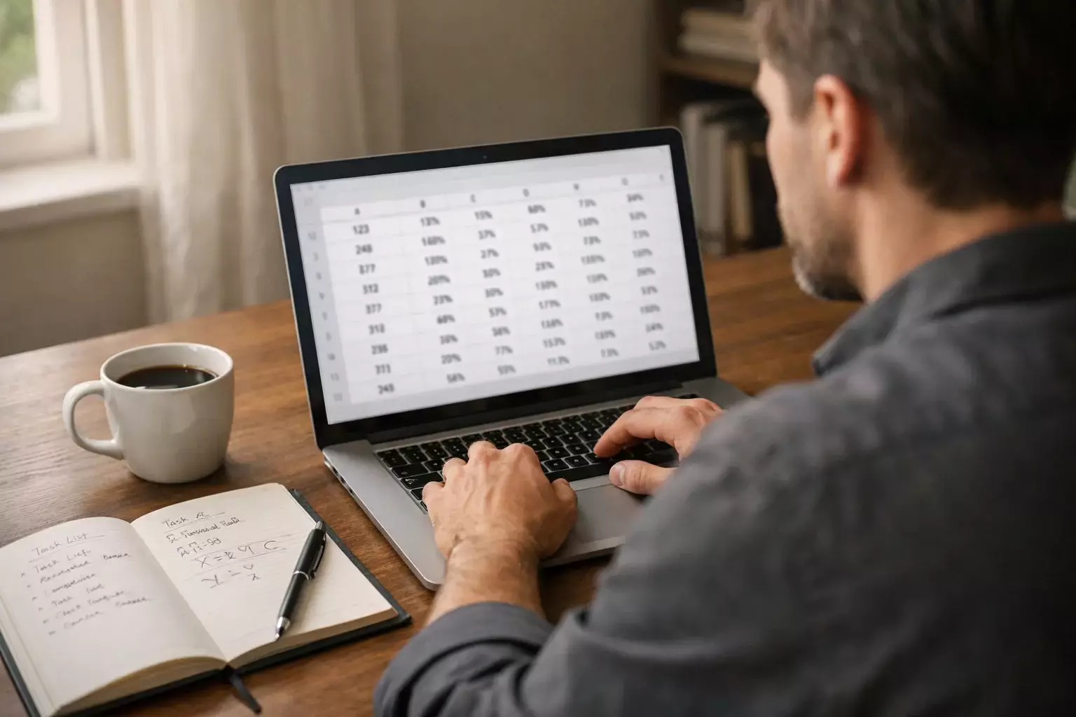Wedder analyseert quoteringen en kansen op laptop